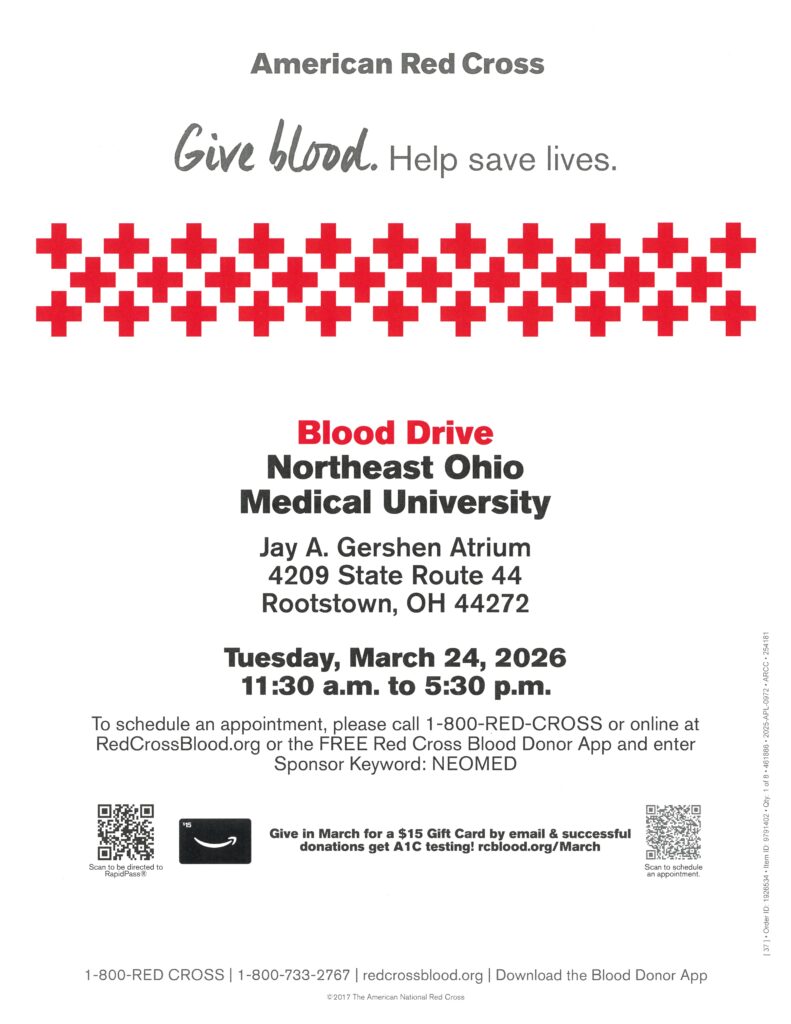 Flyer with details about the Red Blood Drive on March 24, repeating from information in the article