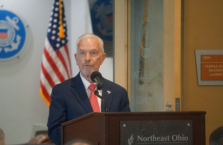 Bill Johnson of Youngstown State University at podium