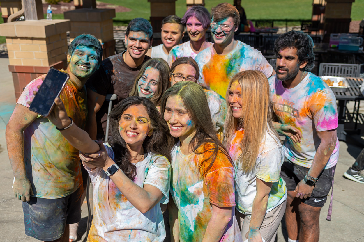 NEOMED students at Holi celebration
