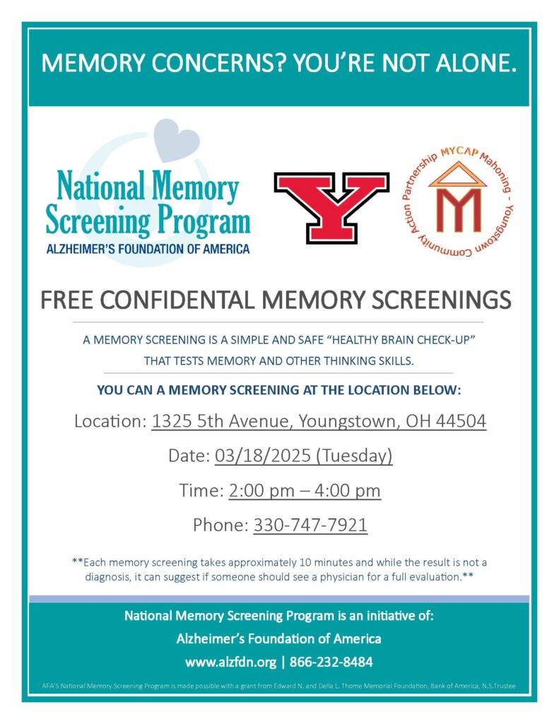 flyer about the memory screening