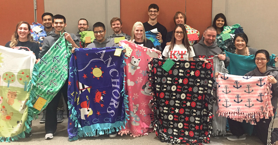 Students Blanket Area with Holiday Warmth