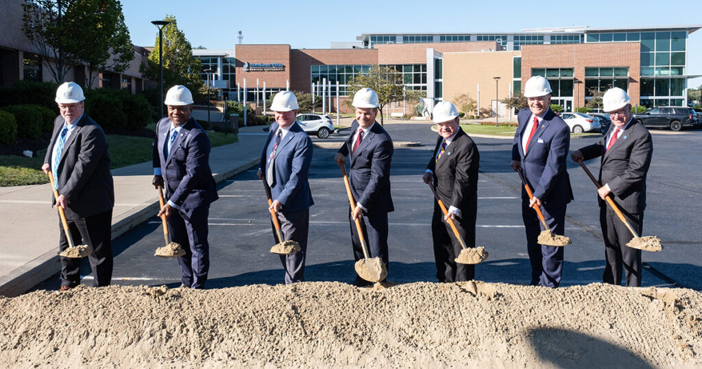 Symbolic groundbreaking marks NEOMED’s next step toward dentistry college’s opening in 2025