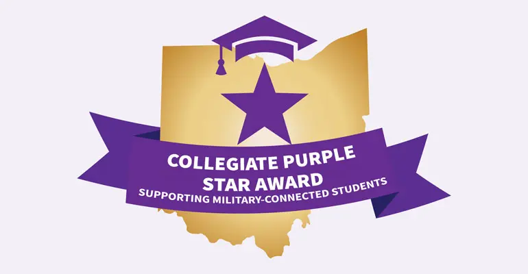 NEOMED is a Collegiate Purple Star Award institution