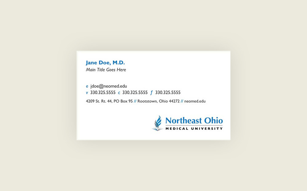 A sample business card made in Canva.