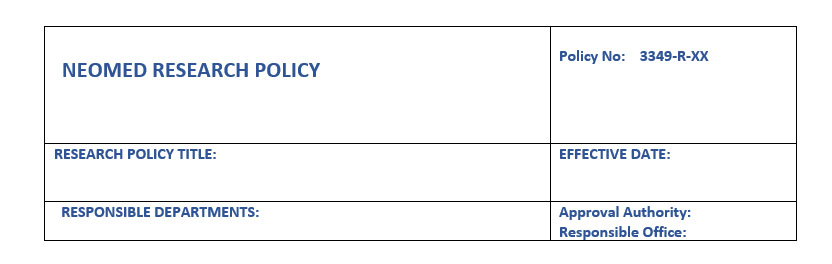 Research policy header example