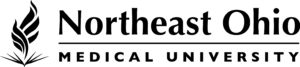 Northeast Ohio Medical University logo, black and white