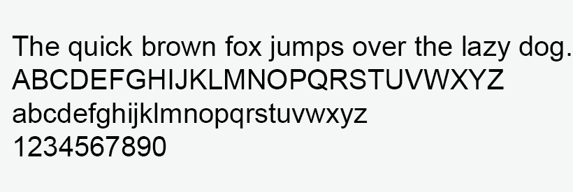 Example of Arial typeface