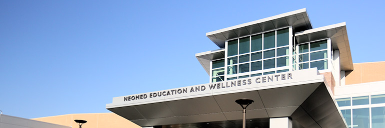 The exterior of the NEOMED Education and Wellness Center in Rootstown, Ohio.