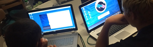 Students using computers