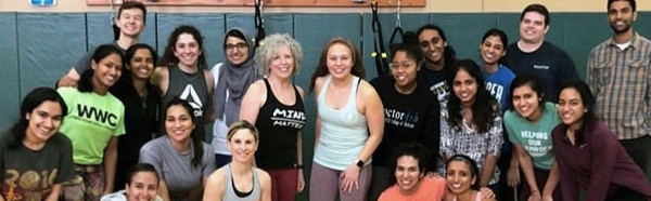 Anita Pokorny with a group of students