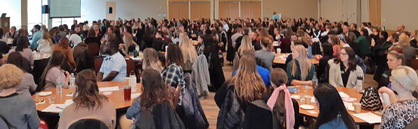 Students at an interprofessional educational event