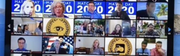 Students on a Zoom call for Match Day