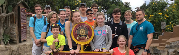 Group of students at the Sierra Negra Volcano