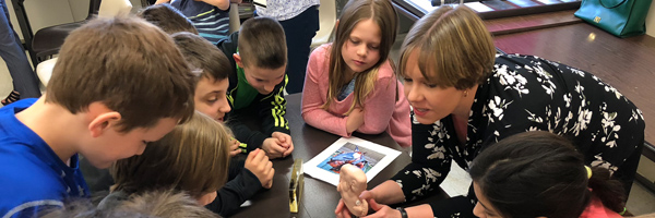 Dr. Hope Ball engages students in bat workshop