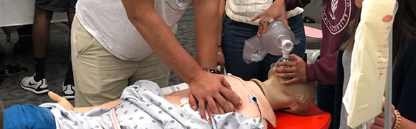 students participating in Advanced Cardiac Life Support training