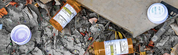 Empty prescription bottles