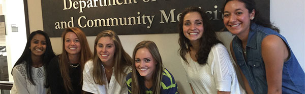 Students outside the Department of Family and Community Medicine