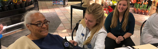 Student checking vitals