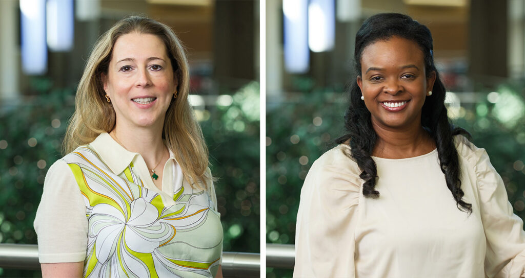 Side by side headshots or Dalia Sulieman and Lesley Chapman Hannah
