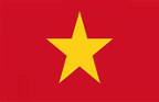 The flag of Vietnam.