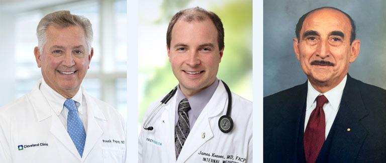 Three portraits of physicians.