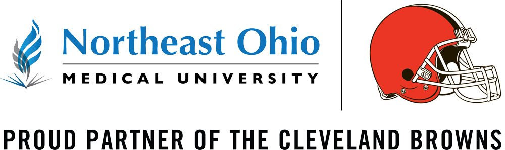 The Browns-NEOMED logos with words that indicate that NEOMED is a proud partner of the Browns.