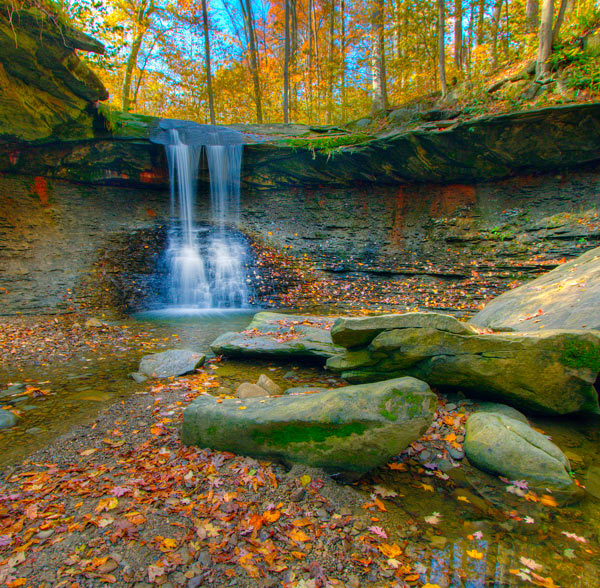 A waterfall in Cuyahoga Valley National Park near NEOMED.