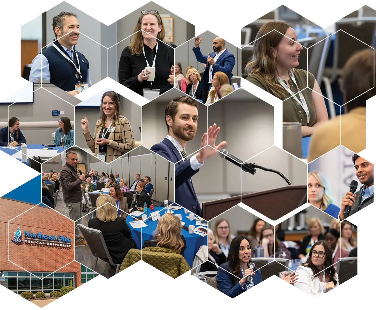 A collage of images from the 2025 Transformation Health Care Forum held at NEOMED.