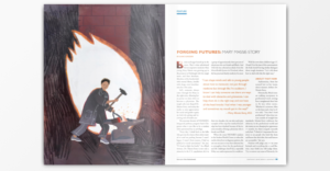 picture of two page spread of story from Ignite magazine