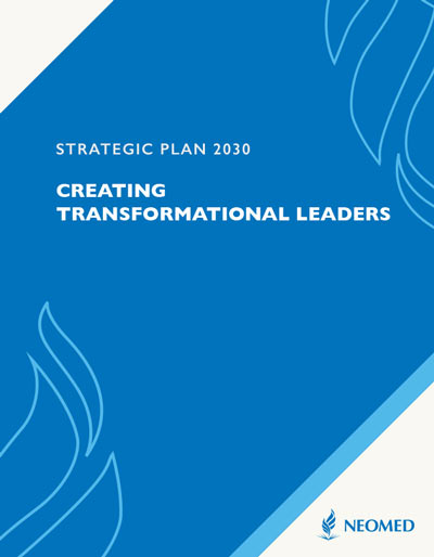 The cover of NEOMED's strategic plan covering the years 2025-30.