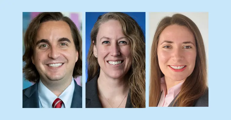 Portraits of the three researchers who were awarded National Institutes of Health grants.