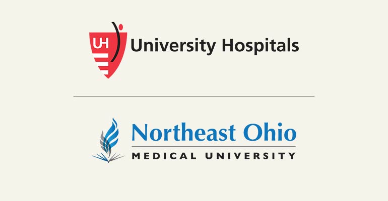 The NEOMED and University Hospitals logos together.